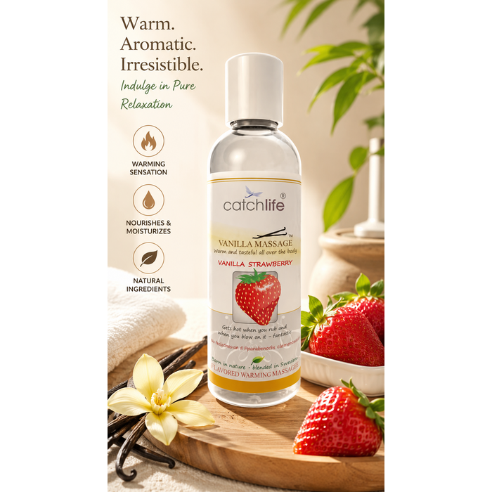 Ulei Masaj si Gel Lubrifiant, Nature Body Fun Gel Vanilie Capsuni, 100 ml